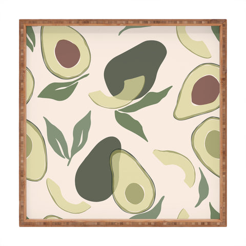 Cuss Yeah Designs Abstract Avocado Pattern Square Tray