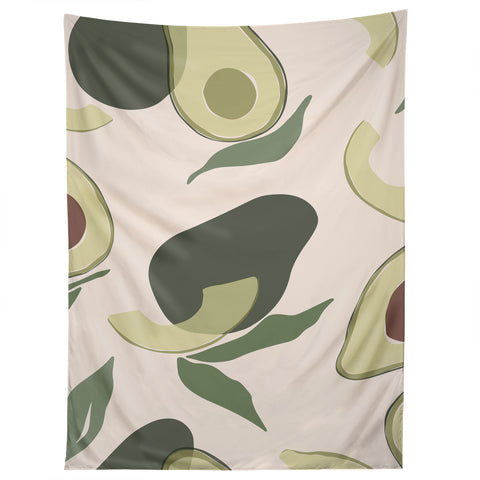 Cuss Yeah Designs Abstract Avocado Pattern Tapestry