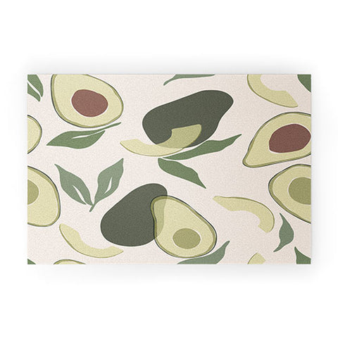 Cuss Yeah Designs Abstract Avocado Pattern Welcome Mat