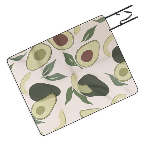 Cuss Yeah Designs Abstract Avocado Pattern Picnic Blanket
