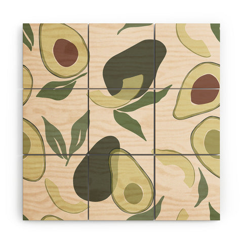 Cuss Yeah Designs Abstract Avocado Pattern Wood Wall Mural