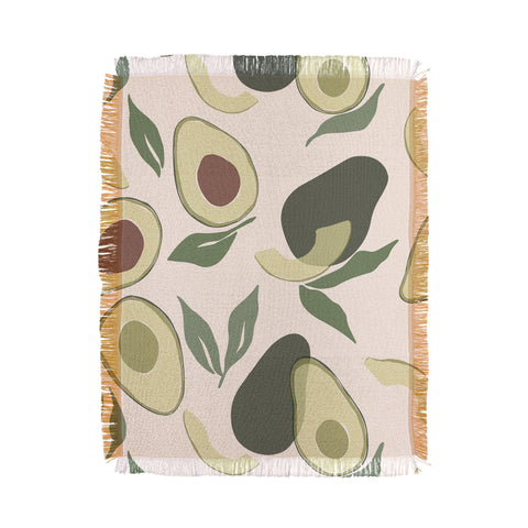 Cuss Yeah Designs Abstract Avocado Pattern Throw Blanket