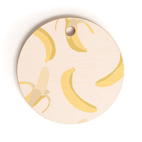 Cuss Yeah Designs Abstract Banana Pattern Cutting Board Round