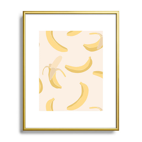 Cuss Yeah Designs Abstract Banana Pattern Metal Framed Art Print