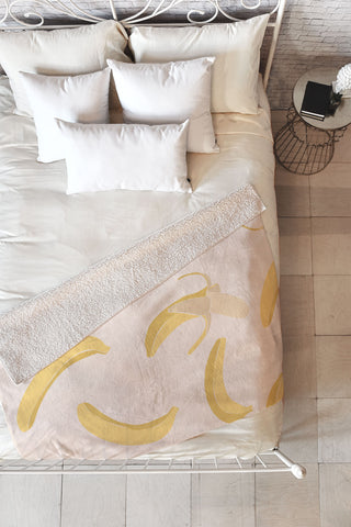 Cuss Yeah Designs Abstract Banana Pattern Fleece Throw Blanket