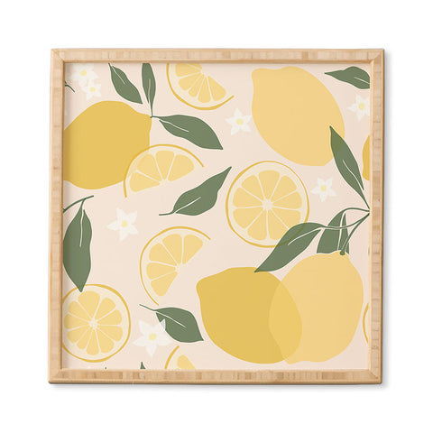 Cuss Yeah Designs Abstract Lemon Pattern Framed Wall Art