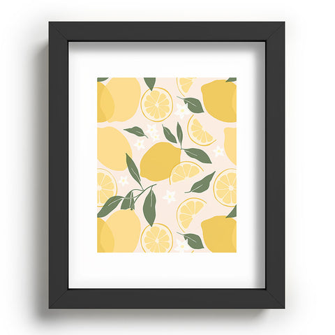 Cuss Yeah Designs Abstract Lemon Pattern Recessed Framing Rectangle