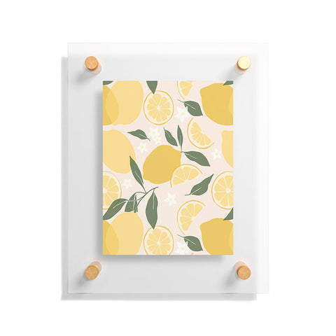 Cuss Yeah Designs Abstract Lemon Pattern Floating Acrylic Print