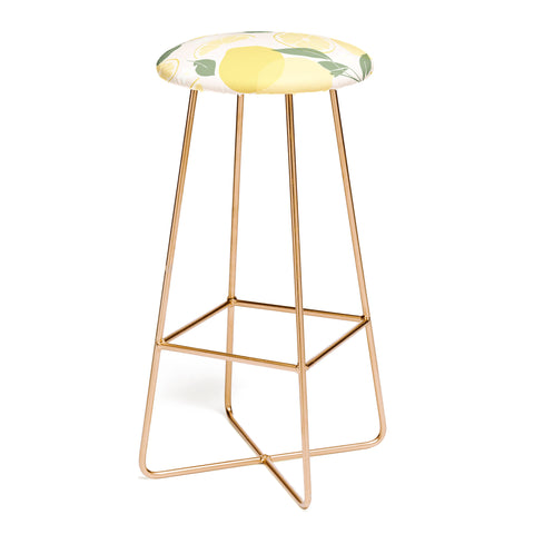 Cuss Yeah Designs Abstract Lemon Pattern Bar Stool
