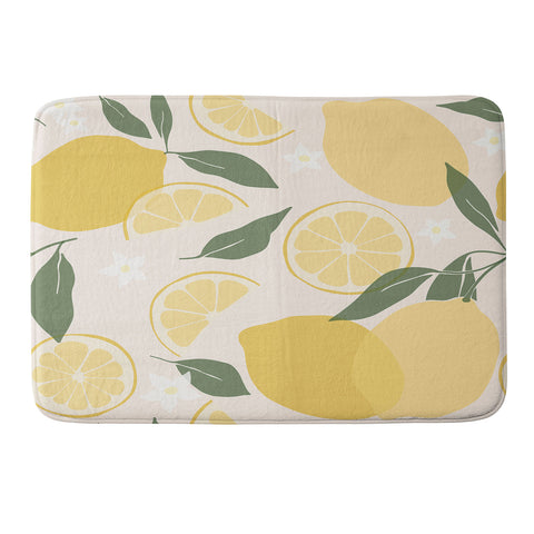 Cuss Yeah Designs Abstract Lemon Pattern Memory Foam Bath Mat