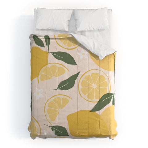 Cuss Yeah Designs Abstract Lemon Pattern Comforter