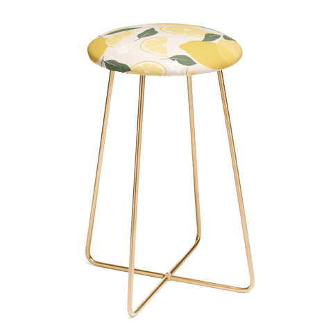 Cuss Yeah Designs Abstract Lemon Pattern Counter Stool