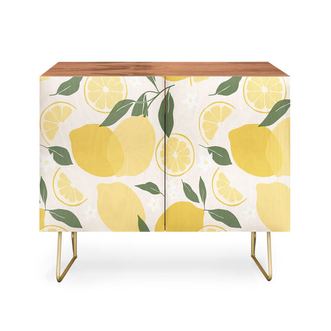 Cuss Yeah Designs Abstract Lemon Pattern Credenza