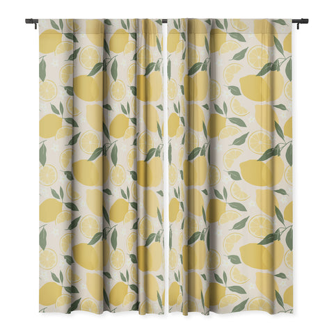 Cuss Yeah Designs Abstract Lemon Pattern Blackout Window Curtain