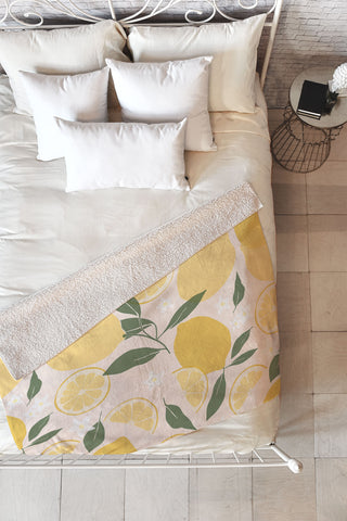 Cuss Yeah Designs Abstract Lemon Pattern Fleece Throw Blanket