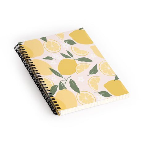 Cuss Yeah Designs Abstract Lemon Pattern Spiral Notebook