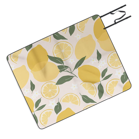 Cuss Yeah Designs Abstract Lemon Pattern Picnic Blanket