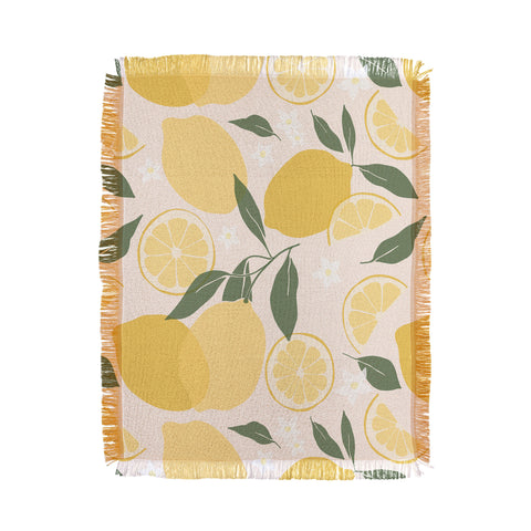 Cuss Yeah Designs Abstract Lemon Pattern Throw Blanket