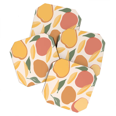 Cuss Yeah Designs Abstract Mango Pattern Coaster Set