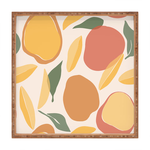 Cuss Yeah Designs Abstract Mango Pattern Square Tray