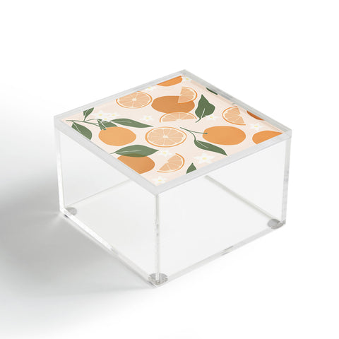Cuss Yeah Designs Abstract Orange Pattern Acrylic Box