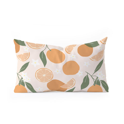 Cuss Yeah Designs Abstract Orange Pattern Oblong Throw Pillow