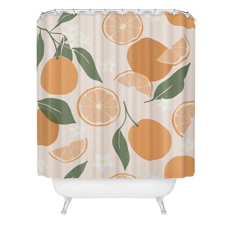 Cuss Yeah Designs Abstract Orange Pattern Shower Curtain
