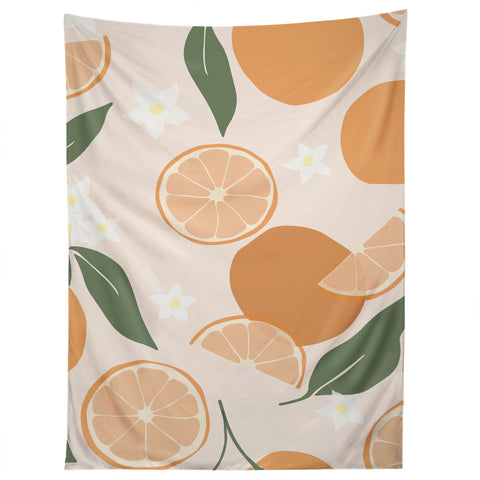 Cuss Yeah Designs Abstract Orange Pattern Tapestry