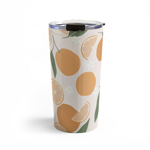 Cuss Yeah Designs Abstract Orange Pattern Travel Mug