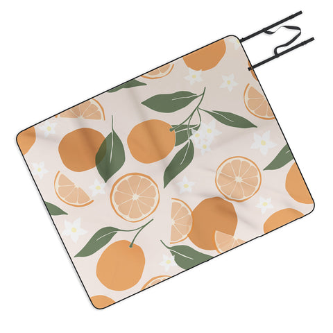 Cuss Yeah Designs Abstract Orange Pattern Picnic Blanket