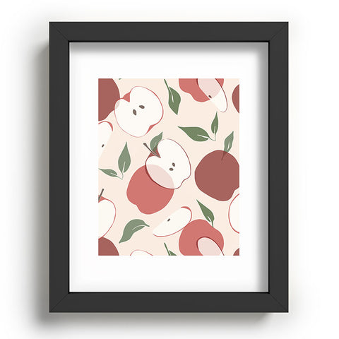 Cuss Yeah Designs Abstract Red Apple Pattern Recessed Framing Rectangle