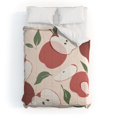 Cuss Yeah Designs Abstract Red Apple Pattern Comforter