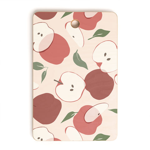 Cuss Yeah Designs Abstract Red Apple Pattern Cutting Board Rectangle