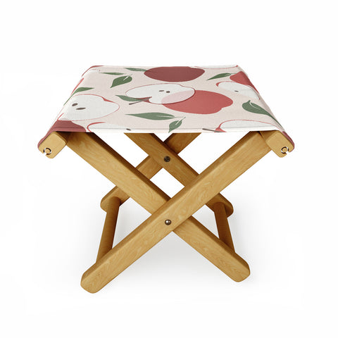 Cuss Yeah Designs Abstract Red Apple Pattern Folding Stool
