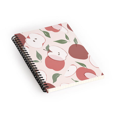 Cuss Yeah Designs Abstract Red Apple Pattern Spiral Notebook