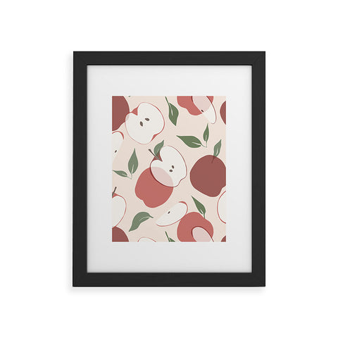 Cuss Yeah Designs Abstract Red Apple Pattern Framed Art Print