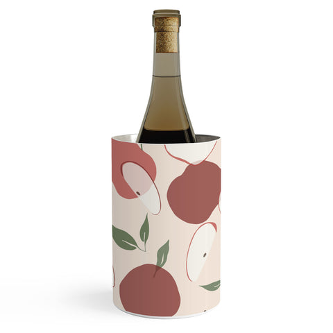 Cuss Yeah Designs Abstract Red Apple Pattern Wine Chiller