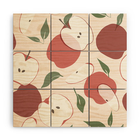 Cuss Yeah Designs Abstract Red Apple Pattern Wood Wall Mural
