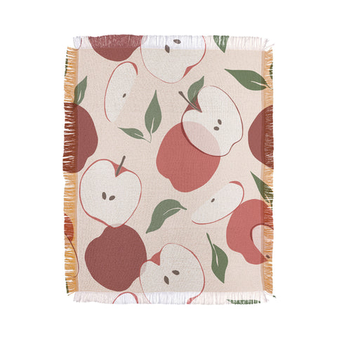 Cuss Yeah Designs Abstract Red Apple Pattern Throw Blanket