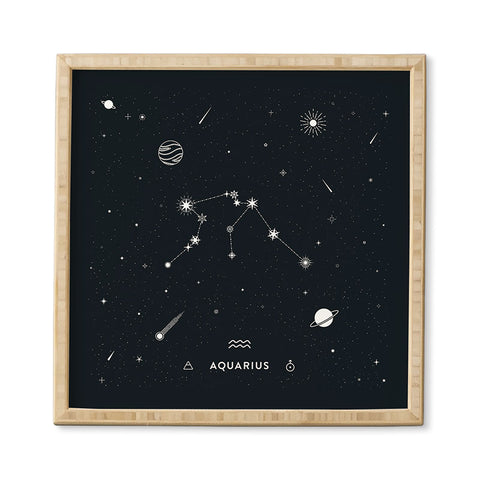 Cuss Yeah Designs Aquarius Star Constellation Framed Wall Art
