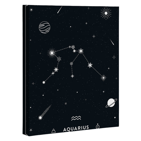 Cuss Yeah Designs Aquarius Star Constellation Art Canvas