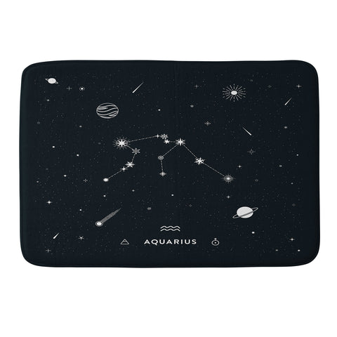 Cuss Yeah Designs Aquarius Star Constellation Memory Foam Bath Mat