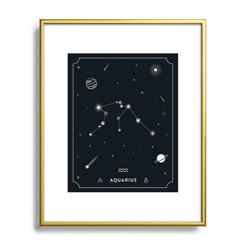 Cuss Yeah Designs Aquarius Star Constellation Metal Framed Art Print