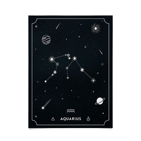 Cuss Yeah Designs Aquarius Star Constellation Poster