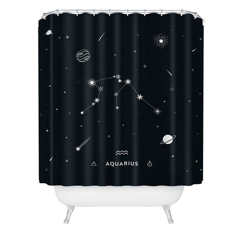 Cuss Yeah Designs Aquarius Star Constellation Shower Curtain