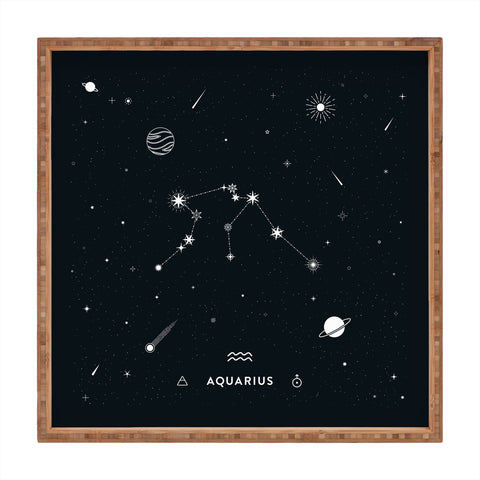 Cuss Yeah Designs Aquarius Star Constellation Square Tray