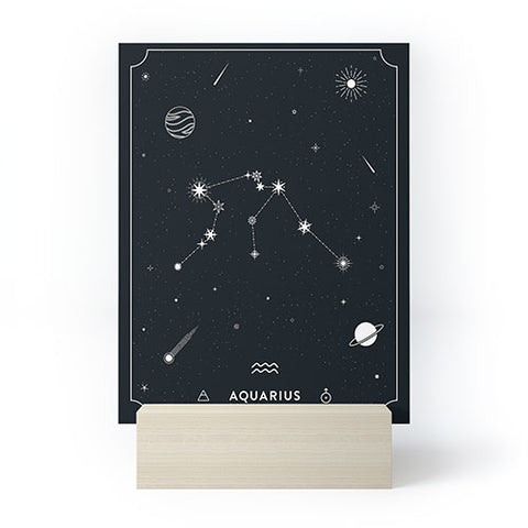 Cuss Yeah Designs Aquarius Star Constellation Mini Art Print