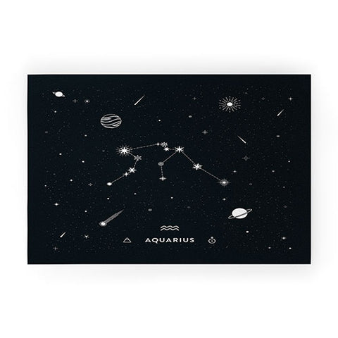 Cuss Yeah Designs Aquarius Star Constellation Welcome Mat