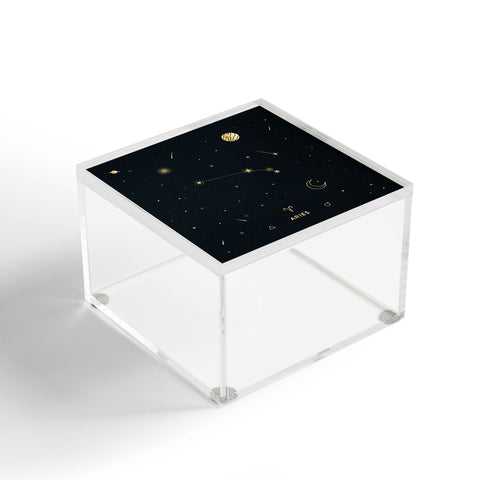 Cuss Yeah Designs Aries Constellation in Gold Acrylic Box