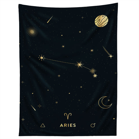 Cuss Yeah Designs Aries Constellation in Gold Tapestry